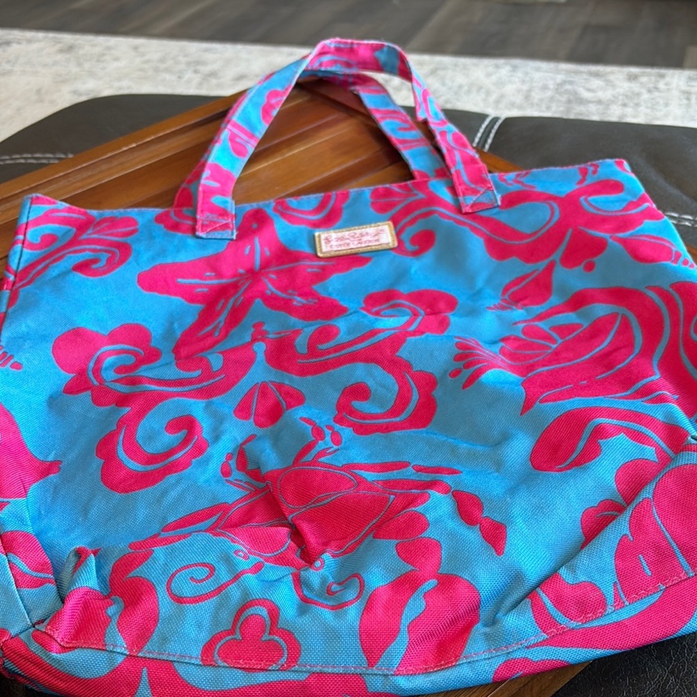 Lilly Pulitzer Pink and Blue Tote Bag